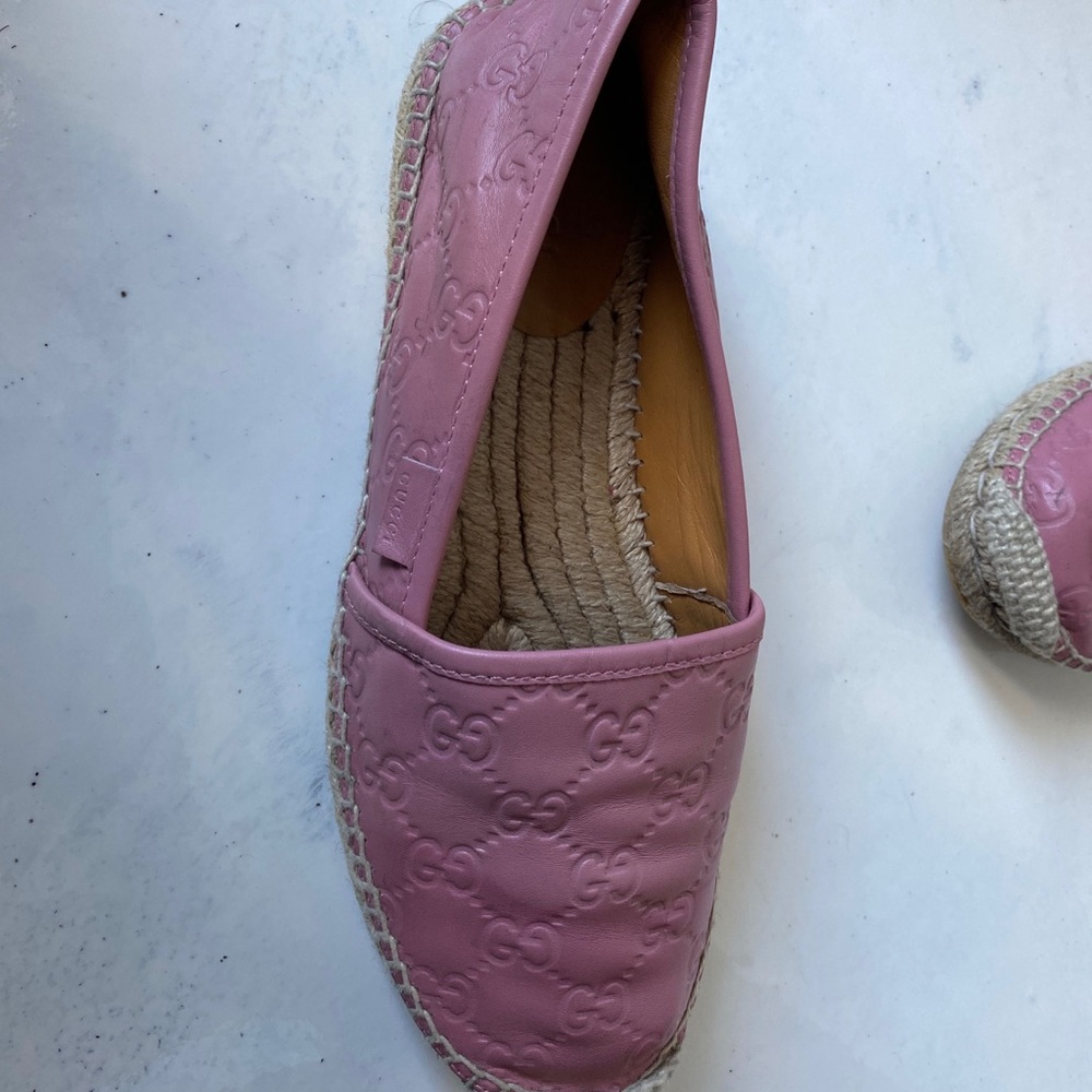 Gucci espadrilles pink leather - GG